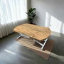 Hanah Home Yan Yari Oval - Mesa de Comedor Extensible, Pino y Blanco